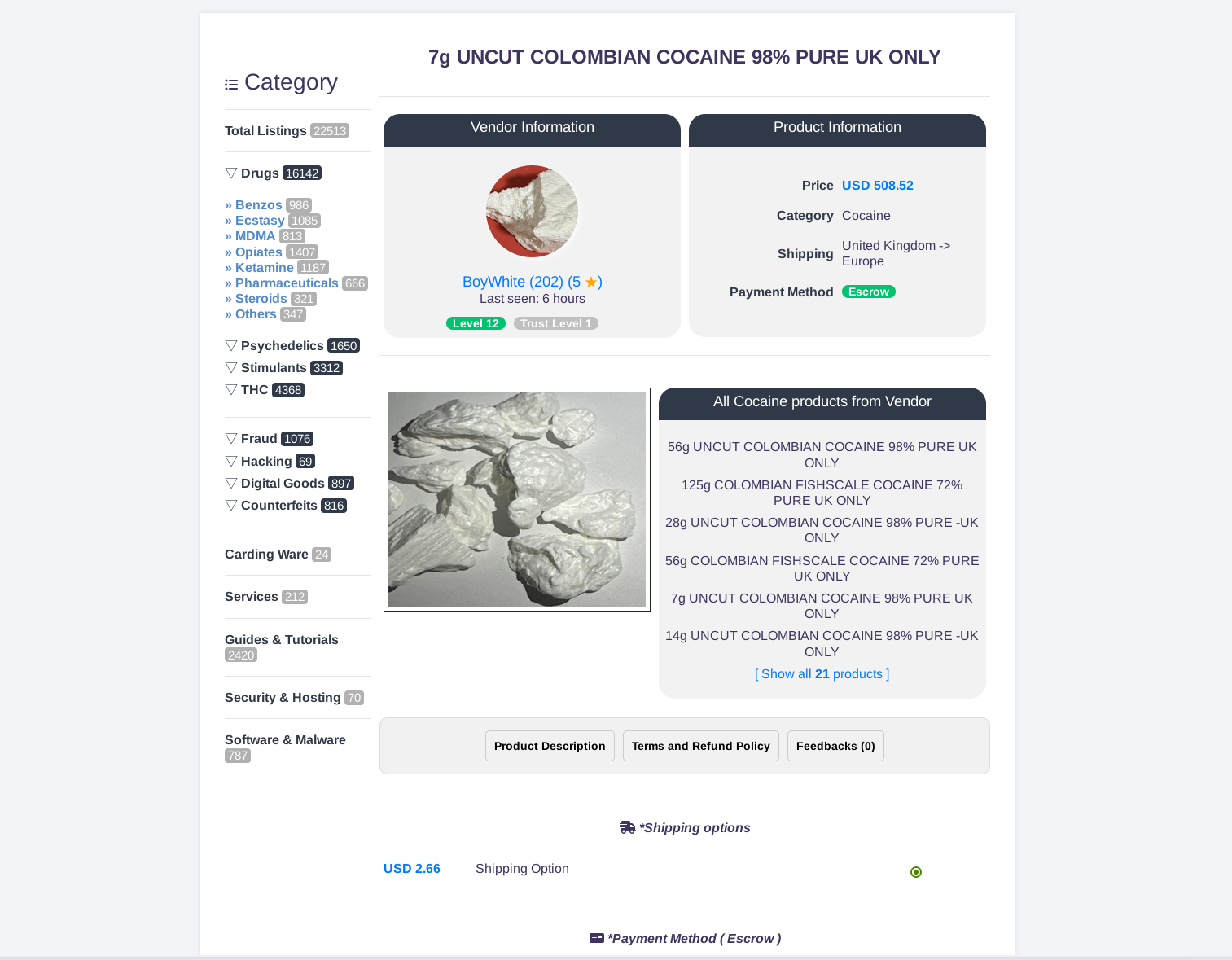 TorZon Market product listing example with own photo and neutral background